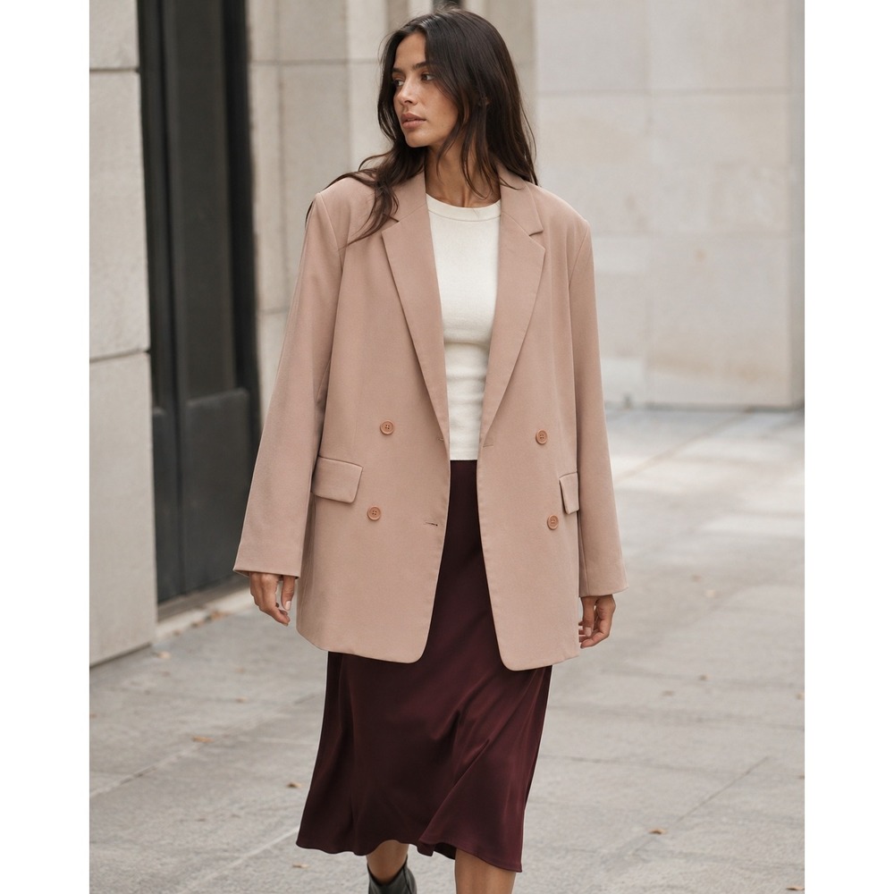 Wilfred Cherrelle Blazer Double Breasted Oversized Stockings Beige 3 L/XL